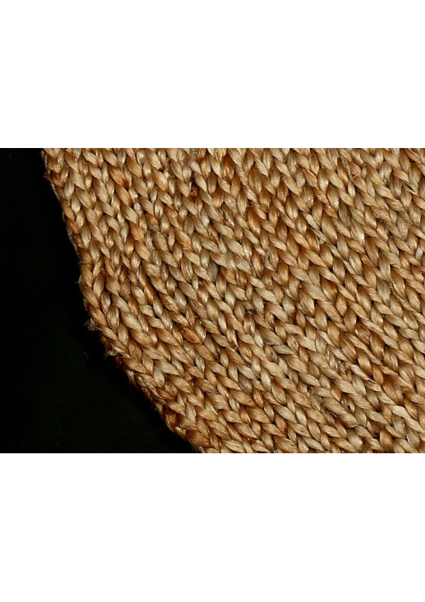Kerala Braided Round Rug - Gold