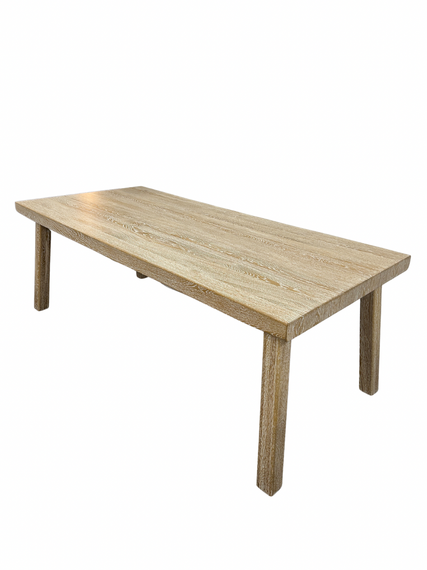 Plank Dining Table Oak Wood Leg White Wash