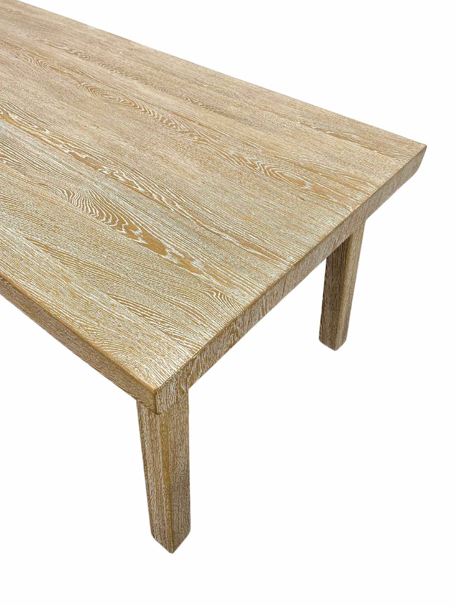 Plank Dining Table Oak Wood Leg White Wash