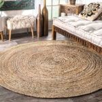 Kerala Braided Round Rug - Gold