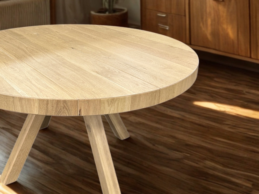 Plank Round Dining Table