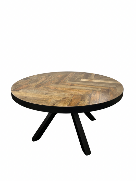 Herringbone Round Dining Table With Diapod Legs
