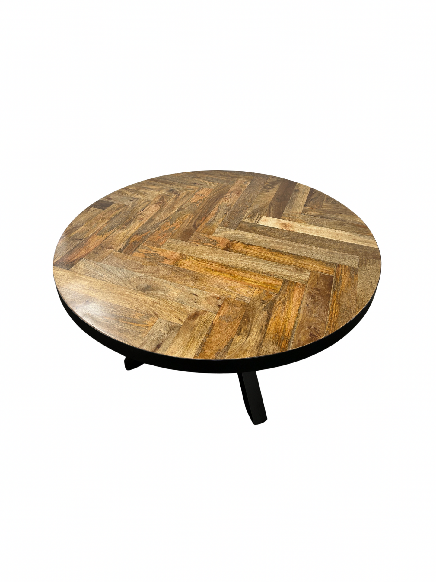 Herringbone Round Dining Table With Diapod Legs
