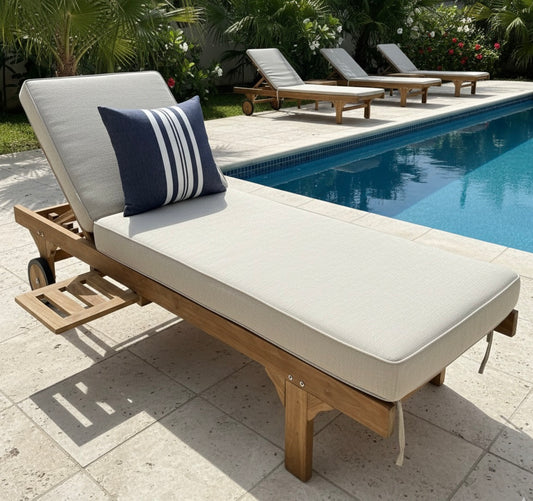 Hayman Teak Sunbed Wheat (w Cushion)
