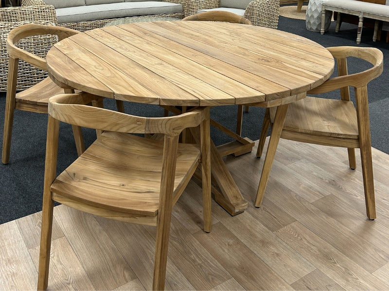 Sonoma Round Teak Dining Table – enspirefurniture