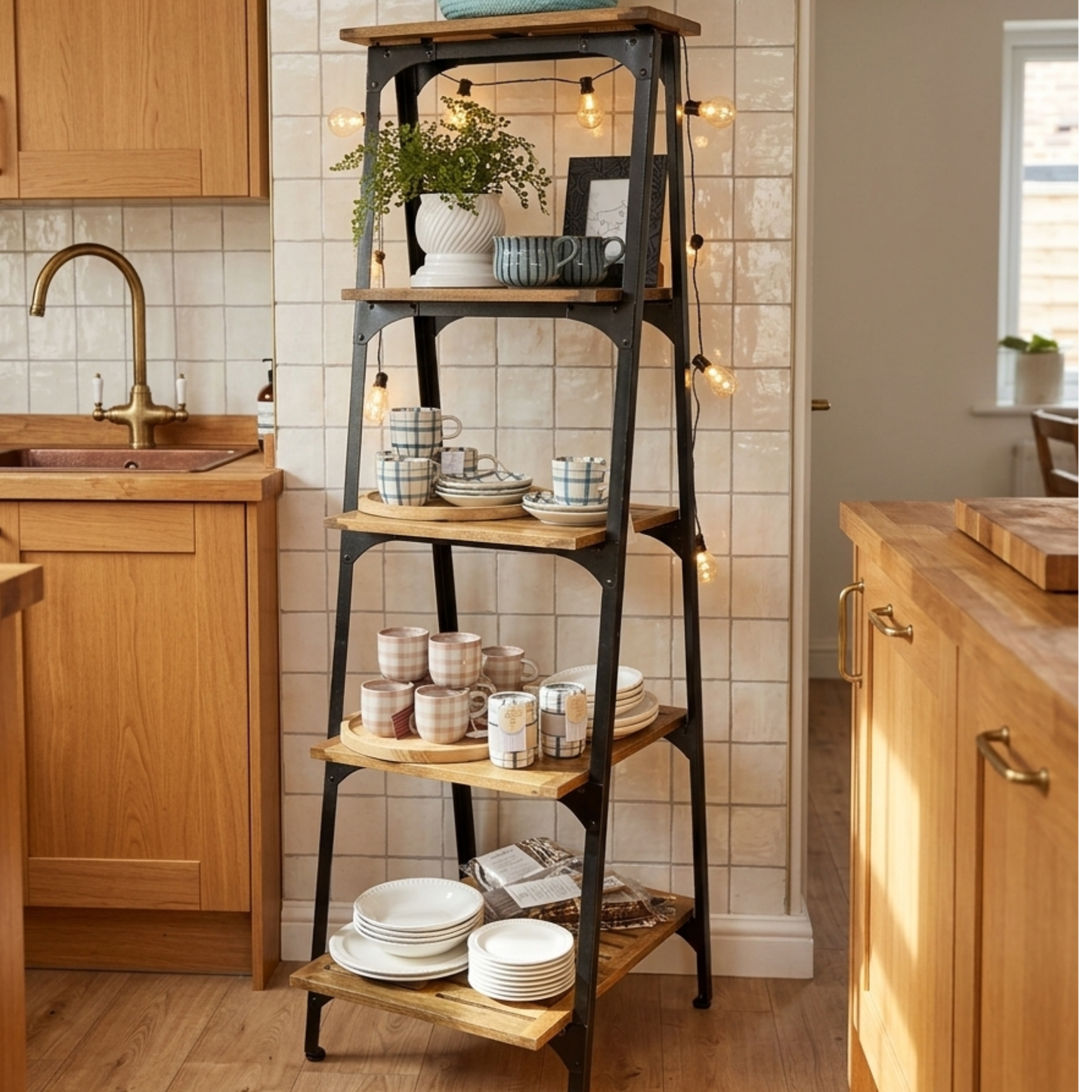 Slatted 5 Shelf Unit